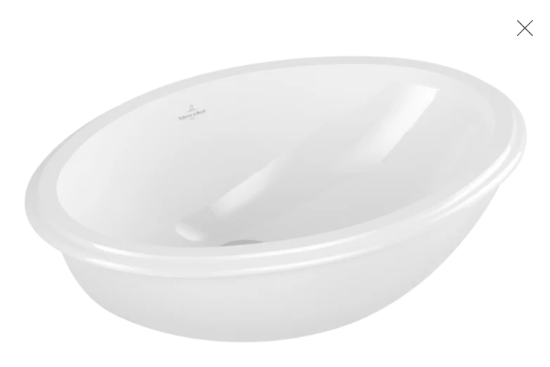 Picture of Evana Undercounter washbasin, 500 x 350 x 200 mm, White Alpin, with overflow