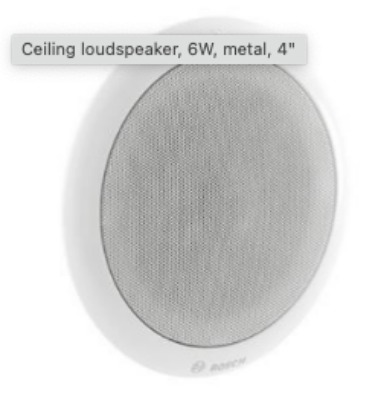 Picture of Ceiling loudspeaker, 6W, metal, 4"