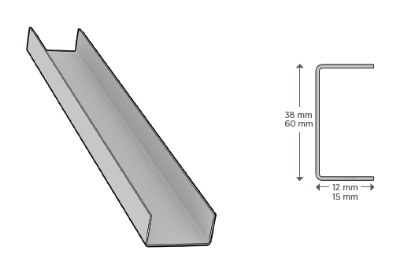 Picture of PRIMARY CHANNEL DRYWALL SUSPENSION , 12MM x 38MM X 1.50MM, 2M/3M