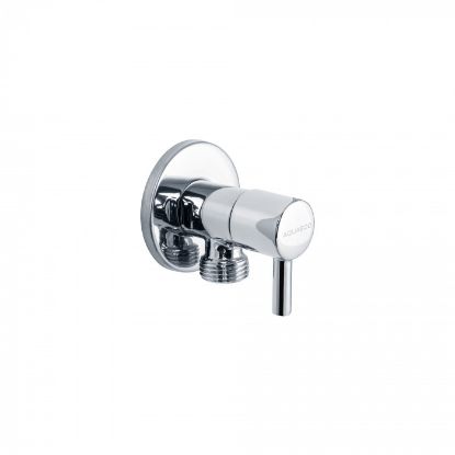 Picture of ANGLE VALVE WITH FLANGE 1/2" X 1/2" CHROME PLATED - AQUAECO 