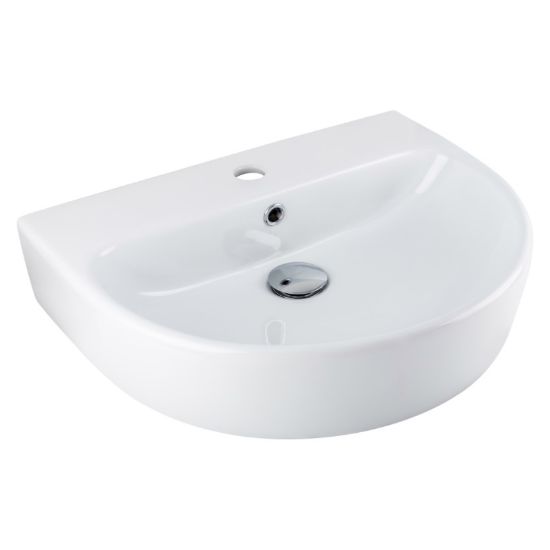 Picture of WASH BASIN 550 WHITE, ENVOY WALL MOUNTED 1 HOLE 