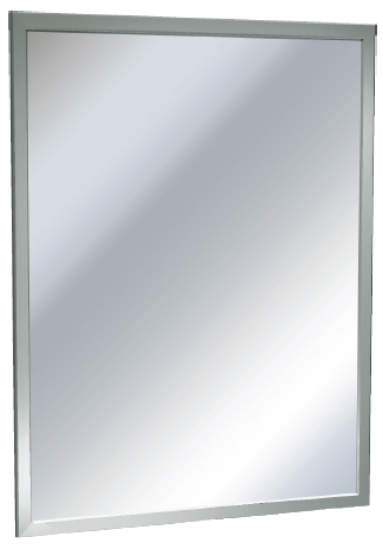 Picture of STAINLESS STEEL INTER-LOK ANGLE FRAME MIRROR – VARIABLE REFLECTIVE SURFACES AND SIZES, MODEL #0600