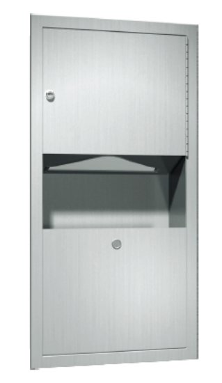 Picture of RECESSED PAPER TOWEL DISPENSER AND WASTE RECEPTACLE, STAINLESS STEEL SATIN FINISH, Model #0462-AD