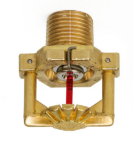 Picture of Flat Spray Sprinkler Head 68 Deg. Pendent, 1/2" (15mm), Brass Finish, Quick Response, K-Factor-80 (K-5.6), CE/Vds Approved, Type: SD-JBFP, Model: SD 3080 - Shield