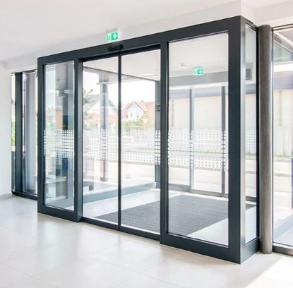 Picture of BULLET RESISTANT AUTOMATIC SLIDING DOOR BR3 GRADE GLASS SIZE W900MMXH2150MM 