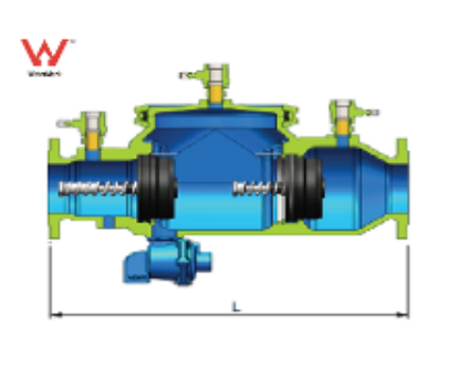 Picture of DOUBLE CHECK DETECTOR ASSEMBLY 3", DN80 FLANGED TO TABLE E, WITH DN20 RED COPPERBY PASS LINE, SS TEST COCK & SPRING, NYLON SEAT & DISC HOLDER, MODEL: DCDA-FLANGE. PART NO. SD-DCDA80F, WATERMARK APPROVED - SHILED