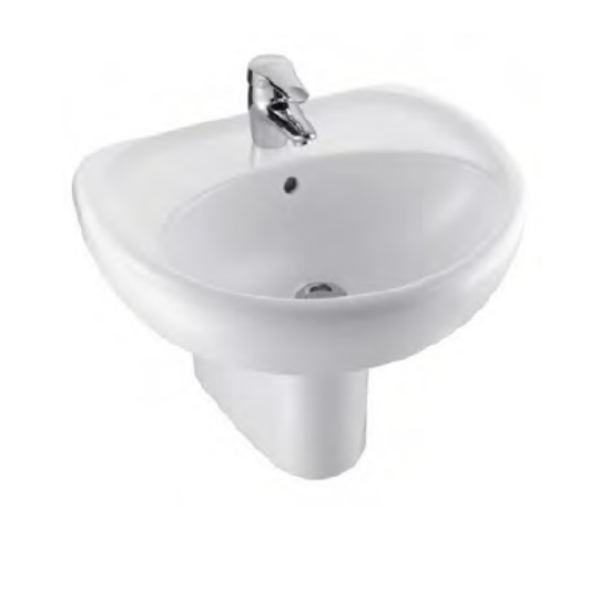 Picture of WALL HUNG WASH BASIN, 610 x 480 MM, 1 TAP HOLE, KOHLER