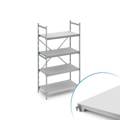 Picture of STATIONARY SHELVING SET NORM 12 W/ SOLID SHELF - HUPFER