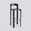 Picture of REY BAR STOOL HIGH 4 LEG BASE H75 STANDARD GLIDER-DEEP BLACK WATER-BASED LACQUERED BEECH, AB795-B589-AA51-01UF, HAY