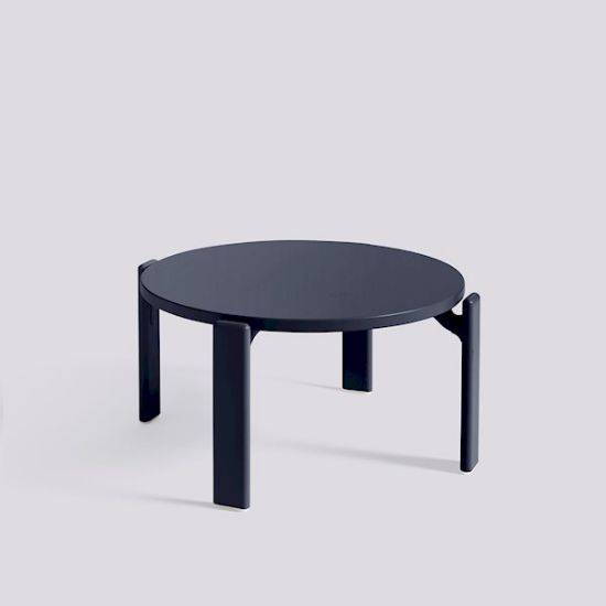 Picture of REY COFFEE TABLE-Ø66,5 X H32-DEEP BLUE WATER-BASED LACQUERED BEECH, AB799-B675-AH58, HAY