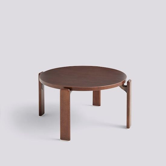 Picture of REY COFFEE TABLE-Ø66,5 X H32-UMBER BROWN WATER-BASED LACQUERED BEECH, AB799-B675-AH59, HAY