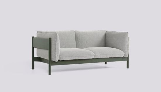 Picture of ARBOUR 2 SEATER BOTTLE GREEN WATER-BASED LACQUERED SOLID BEECH FRAME-UPHOLSTERY-DOT 1682-02 BIANCO/NERO, AA798-A414-AA24-01BD, HAY