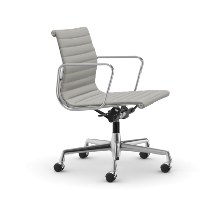 Picture of ALUMINIUM CHAIR EA 118  OFFICE SWIVEL CHAIR WITH ARMREST BACK TILT MECHANISM,  HOPSAK WARM GREY/IVORY, vitra.