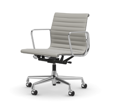 Picture of ALUMINIUM CHAIR EA 118  OFFICE SWIVEL CHAIR WITH ARMREST BACK TILT MECHANISM,  HOPSAK WARM GREY/IVORY, vitra.