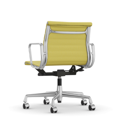 Picture of ALUMINIUM CHAIR EA 118  OFFICE SWIVEL CHAIR WITH ARMREST BACK TILT MECHANISM,  HOPSAK YELLOW/IVORY, vitra. 