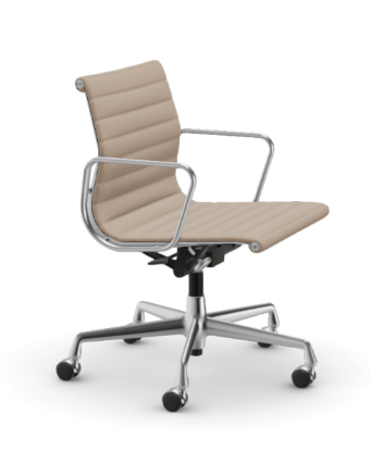 Picture of ALUMINIUM CHAIR EA 118  OFFICE SWIVEL CHAIR WITH ARMREST BACK TILT MECHANISM,  HOPSAK NUDE/IVORY, vitra.