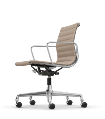 Picture of ALUMINIUM CHAIR EA 118  OFFICE SWIVEL CHAIR WITH ARMREST BACK TILT MECHANISM,  HOPSAK NUDE/IVORY, vitra.