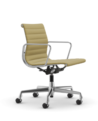 Picture of ALUMINIUM CHAIR EA 118  OFFICE SWIVEL CHAIR WITH ARMREST BACK TILT MECHANISM,  HOPSAK MUSTARD/IVORY, vitra.