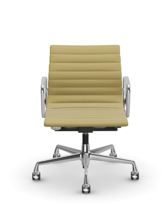 Picture of ALUMINIUM CHAIR EA 118  OFFICE SWIVEL CHAIR WITH ARMREST BACK TILT MECHANISM,  HOPSAK MUSTARD/IVORY, vitra.