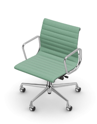 Picture of ALUMINIUM CHAIR EA 118  OFFICE SWIVEL CHAIR WITH ARMREST BACK TILT MECHANISM,  HOPSAK GREEN/IVORY, vitra. 