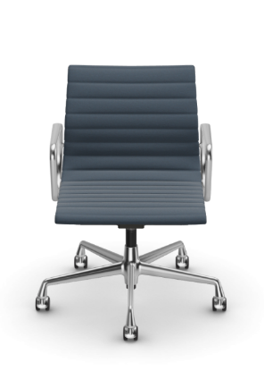 Picture of ALUMINIUM CHAIR EA 118  OFFICE SWIVEL CHAIR WITH ARMREST BACK TILT MECHANISM,  HOPSAK SEA BLUE/DARK GREY, vitra.