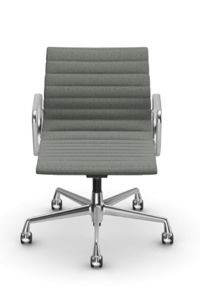 Picture of ALUMINIUM CHAIR EA 118  OFFICE SWIVEL CHAIR WITH ARMREST BACK TILT MECHANISM,  HOPSAK NERO/IVORY, vitra. 