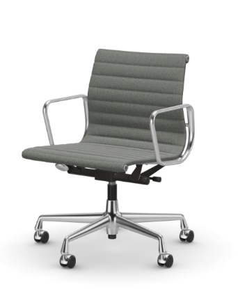 Picture of ALUMINIUM CHAIR EA 118  OFFICE SWIVEL CHAIR WITH ARMREST BACK TILT MECHANISM,  HOPSAK NERO/IVORY, vitra. 