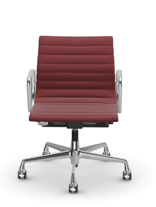 Picture of ALUMINIUM CHAIR EA 118  OFFICE SWIVEL CHAIR WITH ARMREST BACK TILT MECHANISM,  RED/MOOR BROWN, vitra.