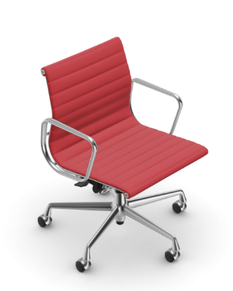 Picture of ALUMINIUM CHAIR EA 118  OFFICE SWIVEL CHAIR WITH ARMREST BACK TILT MECHANISM,  RED/POPPY RED, vitra.