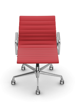 Picture of ALUMINIUM CHAIR EA 118  OFFICE SWIVEL CHAIR WITH ARMREST BACK TILT MECHANISM,  RED/POPPY RED, vitra.