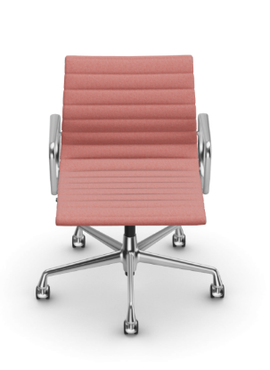 Picture of ALUMINIUM CHAIR EA 118  OFFICE SWIVEL CHAIR WITH ARMREST BACK TILT MECHANISM,  POPPY RED/IVORY, vitra. 