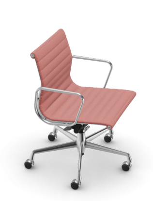 Picture of ALUMINIUM CHAIR EA 118  OFFICE SWIVEL CHAIR WITH ARMREST BACK TILT MECHANISM,  POPPY RED/IVORY, vitra. 