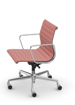 Picture of ALUMINIUM CHAIR EA 118  OFFICE SWIVEL CHAIR WITH ARMREST BACK TILT MECHANISM,  POPPY RED/IVORY, vitra. 