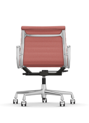 Picture of ALUMINIUM CHAIR EA 118  OFFICE SWIVEL CHAIR WITH ARMREST BACK TILT MECHANISM,  POPPY RED/IVORY, vitra. 