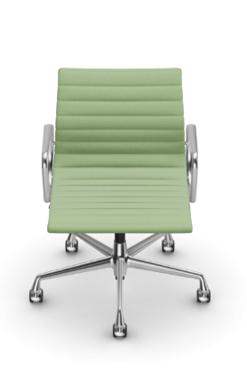 Picture of ALUMINIUM CHAIR EA 118  OFFICE SWIVEL CHAIR WITH ARMREST BACK TILT MECHANISM,  GREEN GRASS/IVORY, vitra.