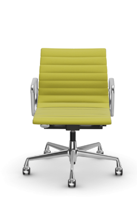 Picture of ALUMINIUM CHAIR EA 118  OFFICE SWIVEL CHAIR WITH ARMREST BACK TILT MECHANISM,  YELLOW/PASTEL GREEN vitra. 