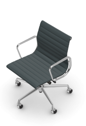 Picture of ALUMINIUM CHAIR EA 118  OFFICE SWIVEL CHAIR WITH ARMREST BACK TILT MECHANISM,  PETROL/MOOR BROWN vitra.  