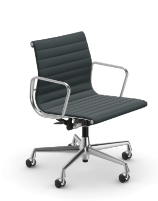 Picture of ALUMINIUM CHAIR EA 118  OFFICE SWIVEL CHAIR WITH ARMREST BACK TILT MECHANISM,  PETROL/MOOR BROWN vitra.  