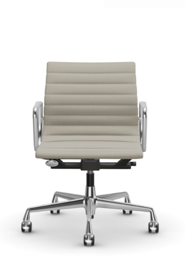 Picture of ALUMINIUM CHAIR EA 118  OFFICE SWIVEL CHAIR WITH ARMREST BACK TILT MECHANISM,  WARM GREY/IVORY, vitra.