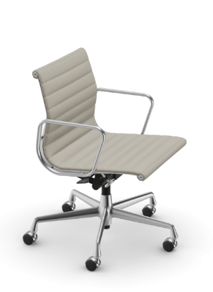 Picture of ALUMINIUM CHAIR EA 118  OFFICE SWIVEL CHAIR WITH ARMREST BACK TILT MECHANISM,  WARM GREY/IVORY, vitra.