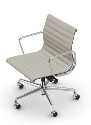 Picture of ALUMINIUM CHAIR EA 118  OFFICE SWIVEL CHAIR WITH ARMREST BACK TILT MECHANISM,  WARM GREY/IVORY, vitra.