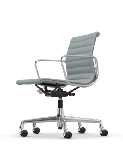 Picture of ALUMINIUM CHAIR EA 118  OFFICE SWIVEL CHAIR WITH ARMREST BACK TILT MECHANISM,  ICE BLUE/IVORY, vitra. 