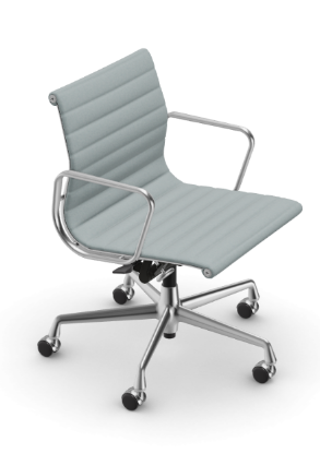 Picture of ALUMINIUM CHAIR EA 118  OFFICE SWIVEL CHAIR WITH ARMREST BACK TILT MECHANISM,  ICE BLUE/IVORY, vitra. 