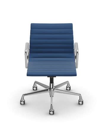 Picture of ALUMINIUM CHAIR EA 118  OFFICE SWIVEL CHAIR WITH ARMREST BACK TILT MECHANISM,  BLUE/MOOR BROWN, vitra. 