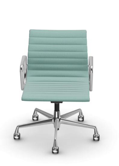 Picture of ALUMINIUM CHAIR EA 118  OFFICE SWIVEL CHAIR WITH ARMREST BACK TILT MECHANISM,  MINT/IVORY, vitra. 