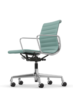 Picture of ALUMINIUM CHAIR EA 118  OFFICE SWIVEL CHAIR WITH ARMREST BACK TILT MECHANISM,  MINT/IVORY, vitra. 