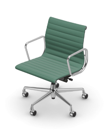 Picture of ALUMINIUM CHAIR EA 118  OFFICE SWIVEL CHAIR WITH ARMREST BACK TILT MECHANISM,  MINT/FOREST, vitra. 