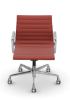Picture of ALUMINIUM CHAIR EA 118  OFFICE SWIVEL CHAIR WITH ARMREST BACK TILT MECHANISM,  RED/COGNAC, vitra. 