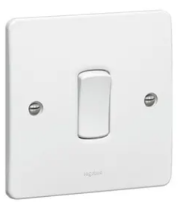 Picture of Single Pole Switch Synergy, 1 Gang, 2 Way, 10 AX, 250 V~, White Model LEG.730001- LEGRAND